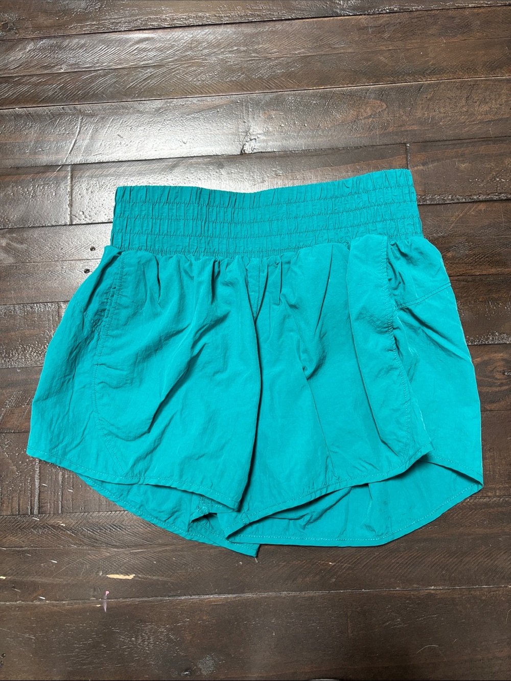 all in motion Teal Athletic Shorts with Smocked Waistband